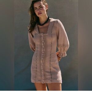 NWT Free People Jules Mini Dress Cocoa Brown